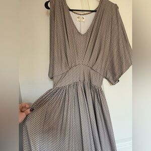 Beautiful geometric pattern maxi with slit Joyfolie Mia Joy